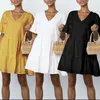 Moda flounce sukienka damska letnia sundress Zanzea Casual Ruffle mini vestidos żeńskie v szlafrok femme