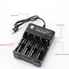 4.2V 18650 Charger four slots Li-ion battery USB Independent Charging Portable Electronic 10440 14500 16340 16650 14650 18350 18500 18650