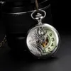 Montres De Poche Rétro De Luxe Or Argent Semi-creux Phoenix Aile Sculpture Cas Squelette Main Vent Mécanique Fob Hommes Cadeau Sac Thun22