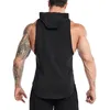 Personnalisé Bodybuilding Débardeurs Hommes avec Sweat À Capuche Séchage Rapide Gym Fitness Gilet Élastique Chemise Sans Manches Workout Running Singlets 220608