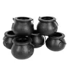 6pcs Mini Halloween Candy Bucket Pot Witch Skelet Cauldron Holder Jar Trick or Treat Halloween Party Decoration Props Kids Toy