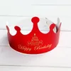 Filet créatif chapeau d'anniversaire rouge fournitures de cuisson papier gâteau d'anniversaire pour enfants couronne chapeau de fête chapeau de noël BBB15075