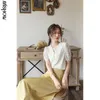 Mishow Chiffon Lace Shirts Women Summer Korean Style French Shirteve Blouse v-Neck Elegant Women TOPS MXA26X0052 220520