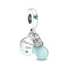 925 Sterling Silver Dangle Charm Women Pärlor Högkvalitativa smycken Gift Hel ny glöd i den mörka glödlampan Double Baby Pacifi296J