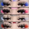 3D Color Faux Lashes Natural Long Colorful False Eyelashes Dramatic Makeup Fake Lash Party Colored Lashes for Cosplay Halloween