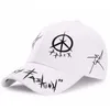 YOYOCORN Student Young Men Women The Spring Summer Sun Hat And White Color Matching Pentagram Graffiti Baseball Cap 220629