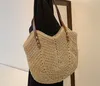 Casual Large Capacity Straw Tote Bag Hollow Woven Women Shoulder Bags Summer Beach Lady Handbag Big Shopper Bag Travel Sac