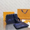 Trio Messenger crossbody väska män axelväskor designer läder koppling plånbok purséer 3 delar uppsättning m30848 n58040 m69443 0001217h