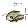 Chapéu de panam de verão Chapéu de palha de cowboy para homens fita de couro grande brim abrida de jazz chap de jazz fedora