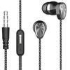 Fones de ouvido com fio de fones de ouvido 100% novos com fio HiFi, fones de ouvido de 3,5 mm de fones de ouvido com músicas de microfones para iPhone Samsung Huawei All Smartphones