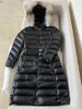 Designer winter down jackets womens duck down Long parkas goose With Belt hoody White label coat women Big Fox fur parka warm clothes