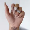 Cluster ringen sterling zilveren ring vinger verloving bruiloft voor vrouwen prinses-cut 3ct diamanten sieraden 18k wit goud gemstoncluster