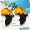Dangle Chandelier Earrings Jewelry Fashion Wood Africa Maptribal Engraved Tropical Black Women Earring Vintage Retro Wooden African Hiphop