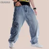 EBAIHUI Männer Plus Größe Jeans Ganzkörperansicht Muster Gedruckt Lose Hip Hop Hosen Männliche Europäische Amerikanische Stil Hip-Hop Trend Denim Hosen