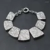 Brins de perles GuaiGuai bijoux titane argent couleur Quartz Druzy pépite Wrap Bracelet en cristal fait à la main pour les femmes Inte22