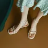 Top Quality Ladies Classic luxury Casual Sandals Simple style slotted open toe high heels women's summer new versatile comfortable office shoes