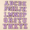 Noções Pink Purple 26 Português Letras Patches para Roupas Patch Bordado Roupas Applique DIY Acessórios