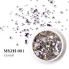 Kristall Nail Art Rhinestone Guld Silver Alla färger platt botten blandad form DIY Nails Art 3D-dekoration för kvinnor eller flickor