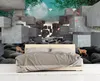 Lyxig High End 3D Wallpaper Mural Dolphin Stereoskopiska Bakgrundsbilder För Väggar Kaffe Vardagsrum Sovrum HD Tryck Foto Muraler Dekoration TV Bakgrund