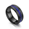 Mode Blue Diamond Side Stones Rings Dames Men Retro Designer Perlite Ore Ring Roestvrijstalen sieraden Geschenken voor mannelijke vrouw