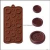 Top Cute Button Shape Sile Mould Jelly Soap Chocolate Mod Fai da te Strumenti per decorare torte Accessori da cucina Bakeware Drop Delivery 2021 Mo