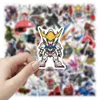 50pcs lot gundam cartone animato cargo sticker estetica per bambini giocattoli per laptop per laptop decalcomanie per auto bagagini fai da te bottiglia d'acqua impermeabile impermeabile