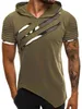 T-shirts Vêtements Mode Irrégulière Rip Off T-shirt Hommes Été À Capuche Sling À Manches Courtes Tee Mâle T-shirt Slim Tops Camisa Masculina1