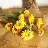 装飾的な花ヒマワリシミュレーション黄色のシルクファブリックホームデコレーション乾燥秋の装飾花花瓶で花