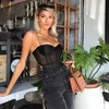 Frauen zweiteilige Hosen sexy Bodysuit Frauen 2022 angekettet Satin geschnitten schwarze Rompers Frauen Jumpsuit Red Playsuit Kombination Femmewomen '