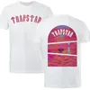 メンズTシャツトラプスターストリートTシャツシーアートプリントの日没t綿半袖大きさ