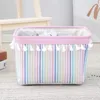 Storage baskets foldable debris wardrobe toy fabric household striped desktop dressing storage box customizable GCE13549