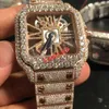 Nya skelett Sier Moiss Anite Diamonds Pass TT Quartz Movement Top Quality Men ised Sapphire Watch med BoxCl3W