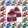 Indiana Hoosiers Bonnets Tricotés Laine Chaud Sport Rayé Sideline USA College Cuffed Pom Beanie Chapeaux Hommes Femmes NCAA Bonnet Bonnets Crâne Chapeau Cousu