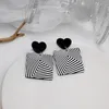 Stud Fashion Black White Square Pendant Acrylic Earrings Heart Geometric Charms Ear Jewelry Gifts For Women GirlsStud Odet22 Farl22