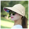 Visor de fleur perle pliable d'été Suncreen floque femelle extérieure de baseball décontracté chapeau pour femme 220627