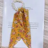 12pcs Girls Summer Elastic Bow Scrunchies Floral Print Ponytail Scarf Hair Ties Accessories Long Ribbon Hairbands