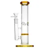 9-inch Straight Tube Glass Hookah Bong with Honeycomb Percolator, 14mm Female Joint