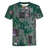 Summer Personalized Design Electronic Chip Hip-hop T-shirt Men's 3DT Shirt Harajuku Style Short-sleeved T-Shirts
