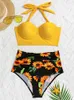 Womens Sexy Push Up Bikini Set High Waisted Swimsuit Floral Swimwear Summer Bathing Suit Beachwear 220621