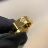 3ダイヤモンドラブリング5.5mm vゴールド18K米国サイズは決してフェードしません箱カップルリングを備えたレディングリングラグジュアリーブランド公式複製プレミアムギフト