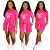 Kvinnors sportkläder Tvådelat Set Designer Tracksuits Summer Letter Print Outfits Casual T Shirt Shorts Jogger Sport Sport Fashion Clothing K280