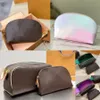 Pochette Dopp Kit Tuvalet Çantası Sunshine Bahar Gündoğumu Çanta Lüks Tasarımcı Altın Pembe Renk Donanımı Düz ​​Cep Cüzdan Çantası Lady'de Zapped Kapatma