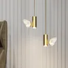 Lâmpadas pendentes Luz nórdica Luxo Luxo Creative Quarto Cristal Butterfly Butterfly Simples Modern Bedide Bedside Small LED ChandelierPenda