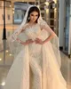 Moderna sjöjungfru bröllopsklänning paljetter spets applikation långärmad brudklänningar anpassade dubai brudklänningar