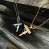 Chains European And American Uzi Assault Small Machine Gun Men Women Titanium Steel Pendant Couple Necklace TideChains