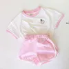7654 Baby Kleidungsstück Set Korean Summer Boy Anzug süßes Fruchtmuster Mädchen 2 Stück Kurzarm T -Shirt Shorts Outfits 220714