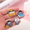 Cute Penguin Love Heart Brooches Pin for Women Fashion Dress Coat Shirt Demin Metal Funny Brooch Pins Badges Backpack Gift Jewelry
