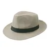 القبعات القش المتوسطة للرجال تنفس واسعة الحافة صيف موسيقى الجاز قبعة السادة فيدورا كاب كلاسيك شمس تظليل قبعة