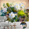 Tapestry Flower Painting Botanical Tapestry Hanging Graphic Lotus Pond Psychede