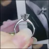 Solitaire Ring Classic 925 Sterling Sier Moissanite 1Ct 2Ct 3Ct Ct D Color Jewelry Simple Style Anniversary Drop Deli Bdegarden Dv256A